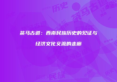 茶马古道：西南民族历史的见证与经济文化交流的走廊