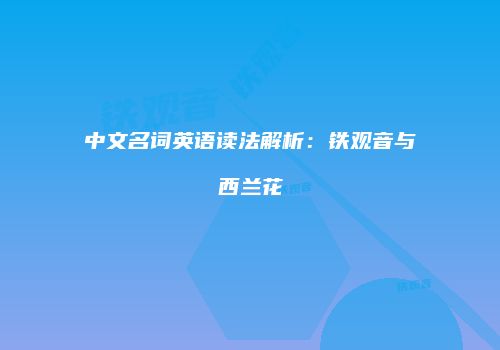 中文名词英语读法解析：铁观音与西兰花