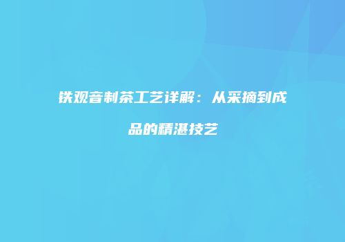铁观音制茶工艺详解：从采摘到成品的精湛技艺