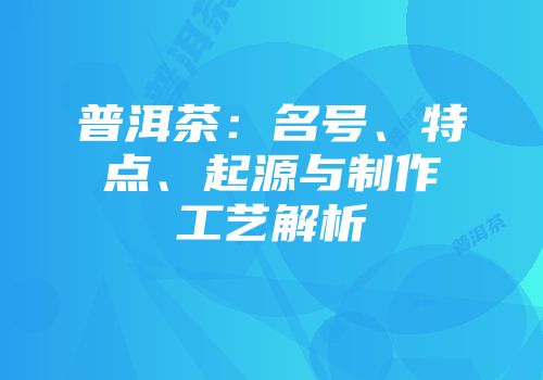 普洱茶：名号、特点、起源与制作工艺解析