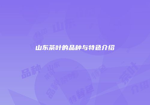 山东茶叶的品种与特色介绍