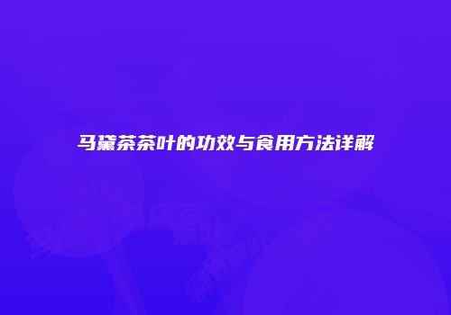 马黛茶茶叶的功效与食用方法详解