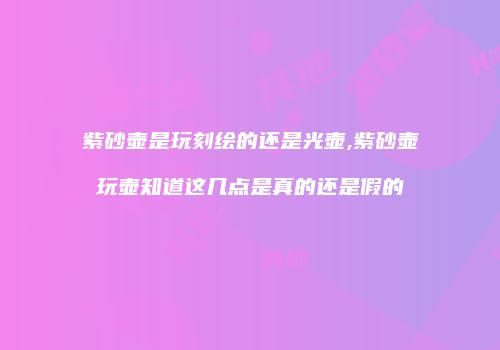 紫砂壶是玩刻绘的还是光壶,紫砂壶玩壶知道这几点是真的还是假的