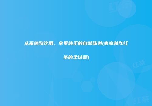 从采摘到饮用，享受纯正的自然味道(家庭制作红茶的全过程)