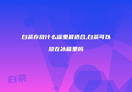 白茶存放什么罐里最适合,白茶可以放在冰箱里吗