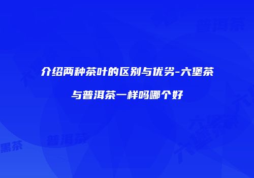 介绍两种茶叶的区别与优劣-六堡茶与普洱茶一样吗哪个好