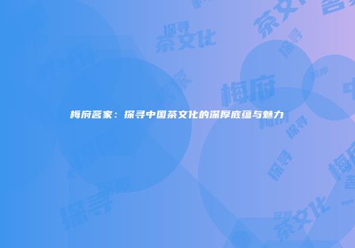 梅府茗家：探寻中国茶文化的深厚底蕴与魅力