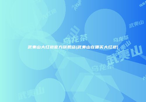 武夷山大红袍官方旗舰店(武夷山在哪买大红袍)