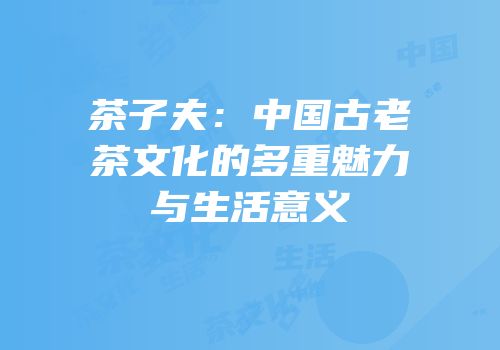 茶子夫：中国古老茶文化的多重魅力与生活意义