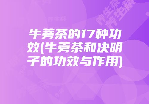 牛蒡茶的17种功效(牛蒡茶和决明子的功效与作用)