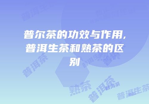 普尔茶的功效与作用,普洱生茶和熟茶的区别