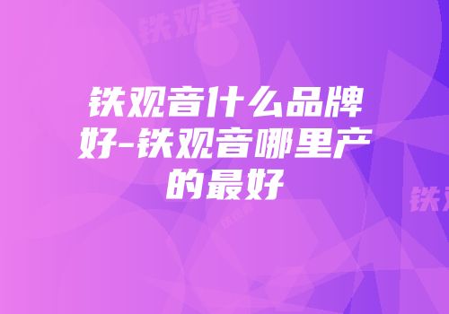 铁观音什么品牌好-铁观音哪里产的最好