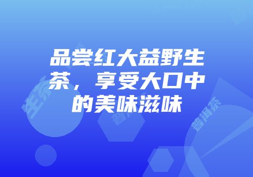 品尝红大益野生茶，享受大口中的美味滋味