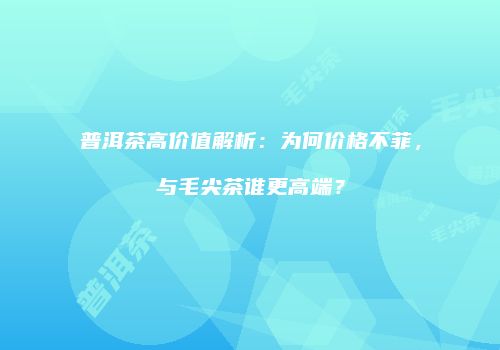 普洱茶高价值解析：为何价格不菲，与毛尖茶谁更高端？