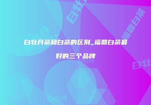 白牡丹茶和白茶的区别_福鼎白茶最好的三个品牌