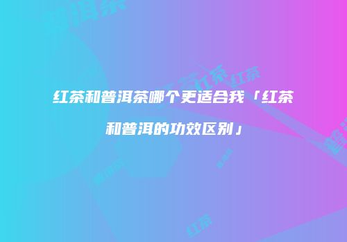 红茶和普洱茶哪个更适合我「红茶和普洱的功效区别」