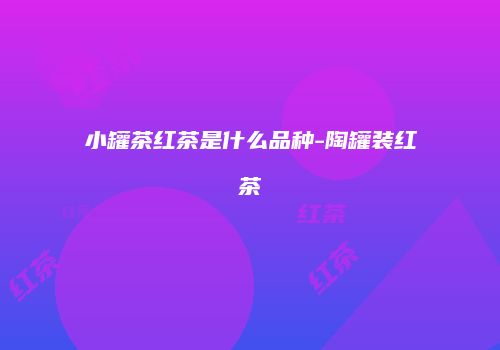 小罐茶红茶是什么品种-陶罐装红茶