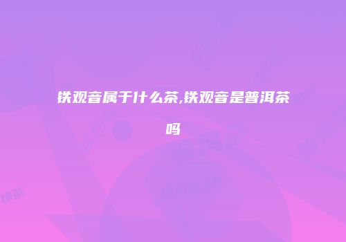 铁观音属于什么茶,铁观音是普洱茶吗