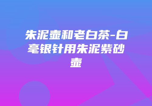 朱泥壶和老白茶-白毫银针用朱泥紫砂壶