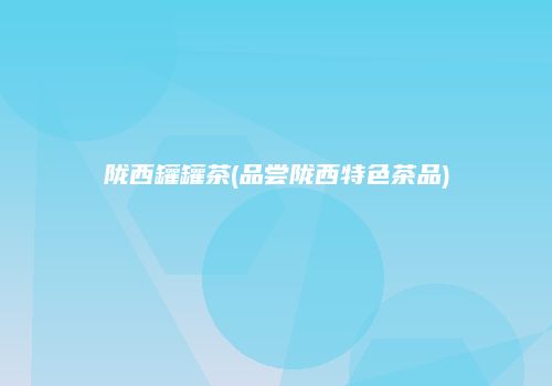 陇西罐罐茶(品尝陇西特色茶品)