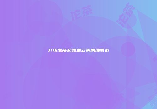 介绍沱茶起源地云南的瑞丽市