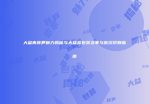大益青砖笋魅力揭秘与大益茶包装变革与批次识别指南