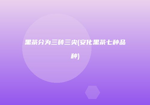 黑茶分为三砖三尖(安化黑茶七种品种)