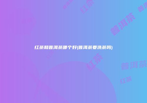红茶和普洱茶哪个好(普洱茶要洗茶吗)