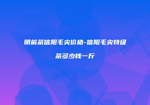 明前茶信阳毛尖价格-信阳毛尖特级茶多少钱一斤