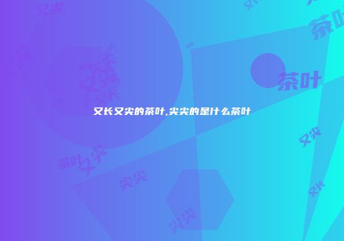 又长又尖的茶叶,尖尖的是什么茶叶