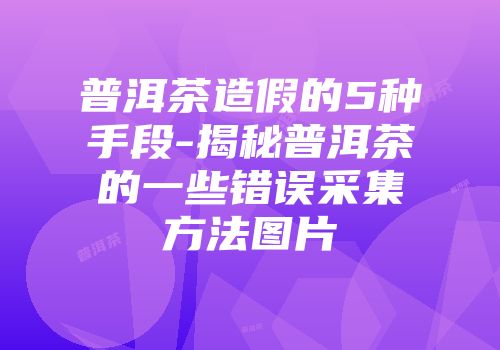 普洱茶造假的5种手段-揭秘普洱茶的一些错误采集方法图片