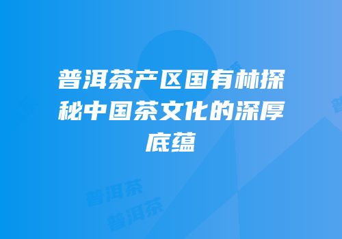 普洱茶产区国有林探秘中国茶文化的深厚底蕴