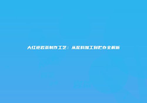 大红袍岩茶制作工艺：从泥料加工到贮存全解析