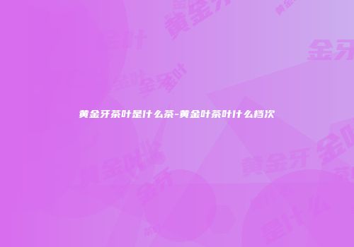 黄金牙茶叶是什么茶-黄金叶茶叶什么档次