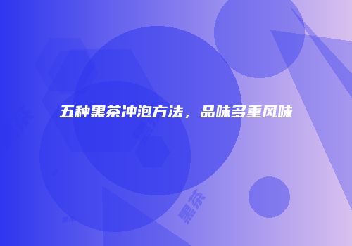 五种黑茶冲泡方法，品味多重风味