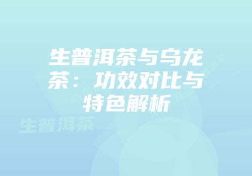 生普洱茶与乌龙茶：功效对比与特色解析