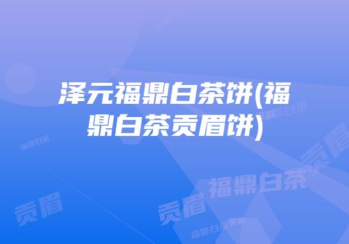 泽元福鼎白茶饼(福鼎白茶贡眉饼)