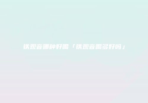 铁观音哪种好喝「铁观音喝多好吗」