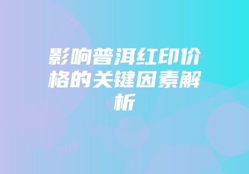 影响普洱红印价格的关键因素解析