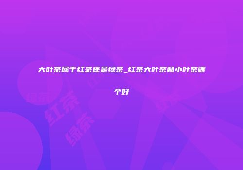 大叶茶属于红茶还是绿茶_红茶大叶茶和小叶茶哪个好