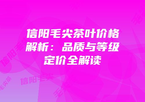 信阳毛尖茶叶价格解析：品质与等级定价全解读