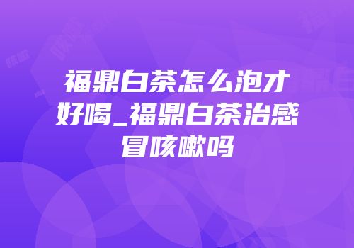 福鼎白茶怎么泡才好喝_福鼎白茶治感冒咳嗽吗