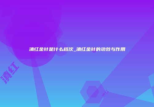 滇红金针是什么档次_滇红金针的功效与作用