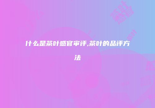 什么是茶叶感官审评,茶叶的品评方法