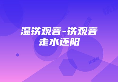 湿铁观音-铁观音走水还阳