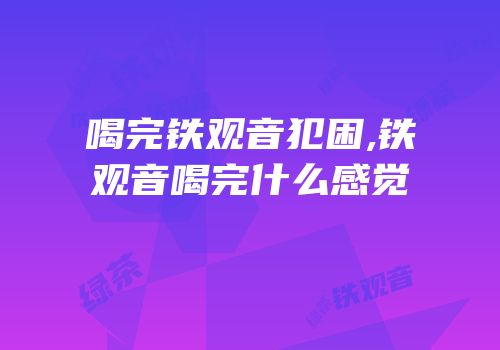 喝完铁观音犯困,铁观音喝完什么感觉