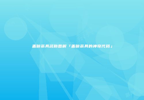 盖碗茶具名称图解「盖碗茶具的神奇代码」