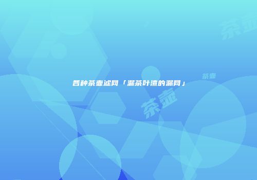 各种茶壶滤网「漏茶叶渣的漏网」