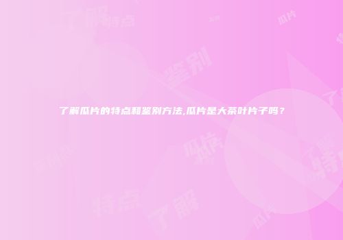 了解瓜片的特点和鉴别方法,瓜片是大茶叶片子吗？