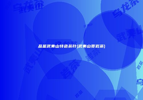 品鉴武夷山特色茶叶(武夷山页岩茶)